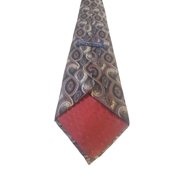 Vintage Cambridge Classics Mervyns 100% Italian Silk Tie Necktie Multicolo - Picture 4 of 12